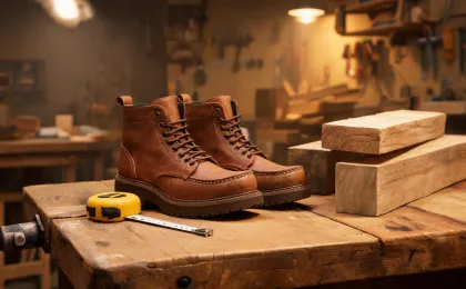 Wedge sole work boots